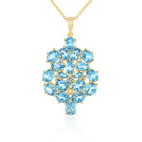 Collier en argent et Topaze bleu Suisse