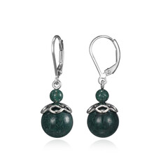 Boucles d'oreilles en argent et Agate mousse