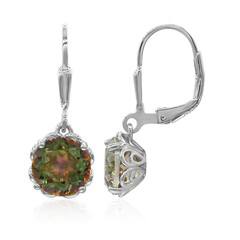 Boucles d'oreilles en argent et Quartz mystique vert