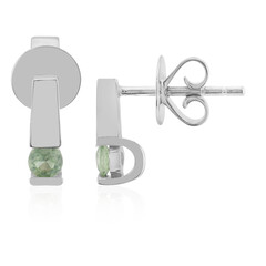 Boucles d'oreilles en argent et Saphir vert de Tuléar  (Pallanova)