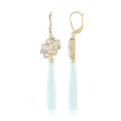 Boucles d'oreilles en argent et Calcédoine d'eau (KM by Juwelo)