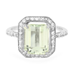 Bague en argent et Kunzite jaune canari
