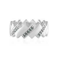 Bague en argent et Diamant bleu I2