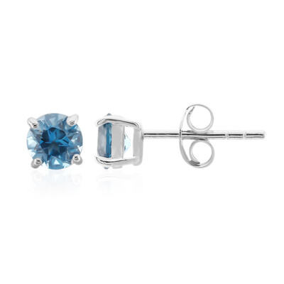Boucles d'oreilles en argent et Topaze bleu de Londres