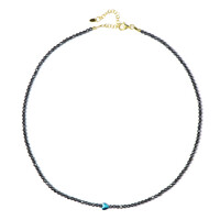 Collier en argent et Hématite bleu royal