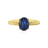 Bague en argent et Saphir étoilé bleu