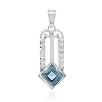 Pendentif en argent et Topaze bleu de Londres (VIENNA 1903)