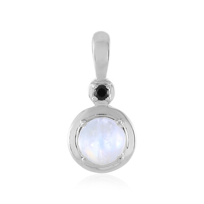 Pendentif en argent et Pierre de Lune arc-en-ciel