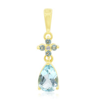 Pendentif en or et Topaze bleu ciel