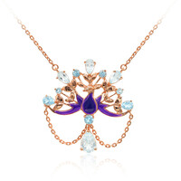 Collier en argent et Topaze bleu ciel