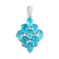 Pendentif en argent et Opale bleu Caraïbes