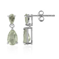 Boucles d'oreilles en argent et Améthyste verte