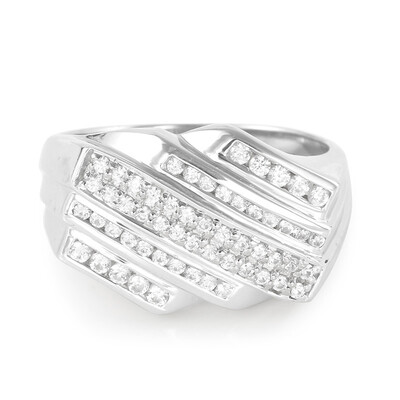 Bague pour homme en argent et Zircon