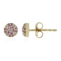 Boucles d'oreilles en or et Saphir parme