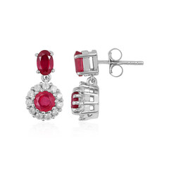 Boucles d'oreilles en argent et Rubis de Madagascar