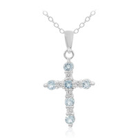 Collier en argent et Topaze bleu ciel