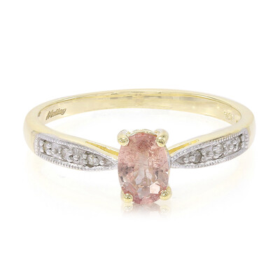 Bague en or et Saphir Padparadscha non chauffé