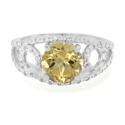 Bague en argent et Quartz champagne