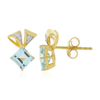 Boucles d'oreilles en argent et Topaze bleu ciel