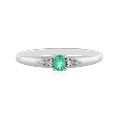 Bague en argent et Emeraude de Colombie
