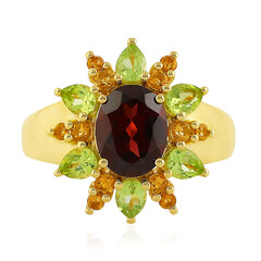Bague en argent et Grenat Rhodolite framboise