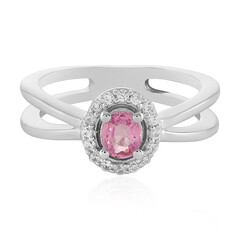 Bague en argent et Saphir parme