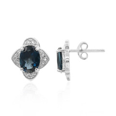 Boucles d'oreilles en argent et Topaze bleu de Londres