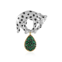 Broche en argent et Emeraude de Zambie (Gems en Vogue)