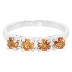 Bague en argent et Rubis rouge du soir