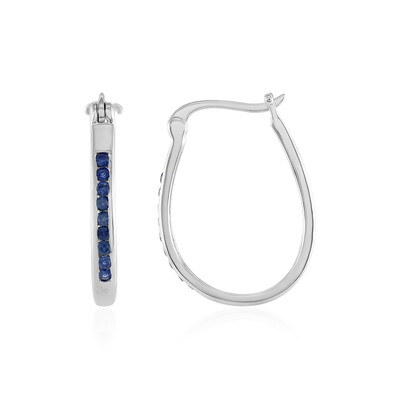 Boucles d'oreilles en argent et Saphir bleu
