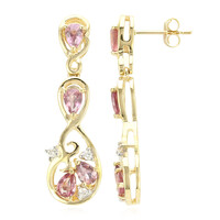 Boucles d'oreilles en or et Saphir Padparadscha non chauffé (AMAYANI)