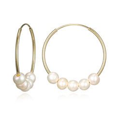 Boucles d'oreilles en argent et Perle de culture d'eau douce