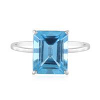 Bague en or et Topaze bleu Suisse