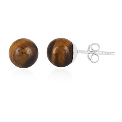Boucles d'oreilles en argent et Œil de Tigre