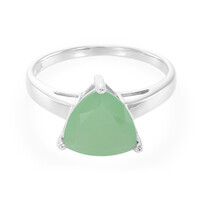 Bague en argent et Calcédoine verte