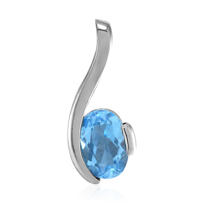 Pendentif en argent et Topaze bleu Suisse