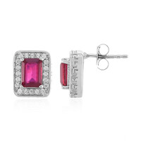 Boucles d'oreilles en argent et Rubis de Madagascar