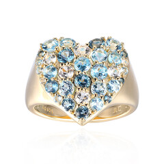 Bague en argent et Topaze bleu de Londres