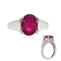 Bague en argent et Rubis de Madagascar