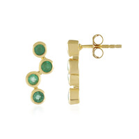 Boucles d'oreilles en argent et Emeraude de Russie
