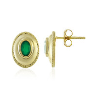Boucles d'oreilles en argent et Agate verte