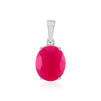 Pendentif en argent et Calcedoine framboise