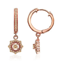 Boucles d'oreilles en or et Diamant rose de France SI1 d'Argyle 