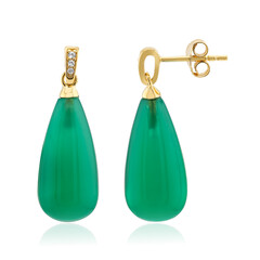 Boucles d'oreilles en argent et Agate verte