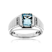 Bague en or et Aigue-Marine du Brésil AAA (CIRARI)