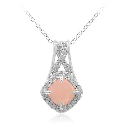 Collier en argent et Opale rose