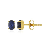 Boucles d'oreilles en argent et Saphir étoilé bleu
