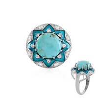 Bague en argent et Turquoise bleue de Mohavie