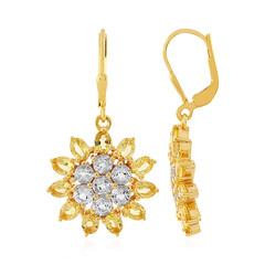 Boucles d'oreilles en argent et Béryl doré