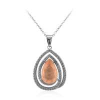 Collier en argent et Quartz pêche pastel